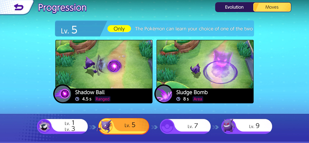 Pokemon UNITE MOBA Game Moveset Choices